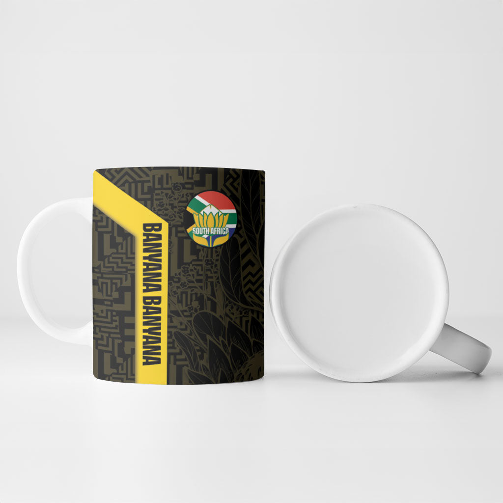 South Africa Soccer Custom Ceramic Mug Banyana Banyana Protea Black Version