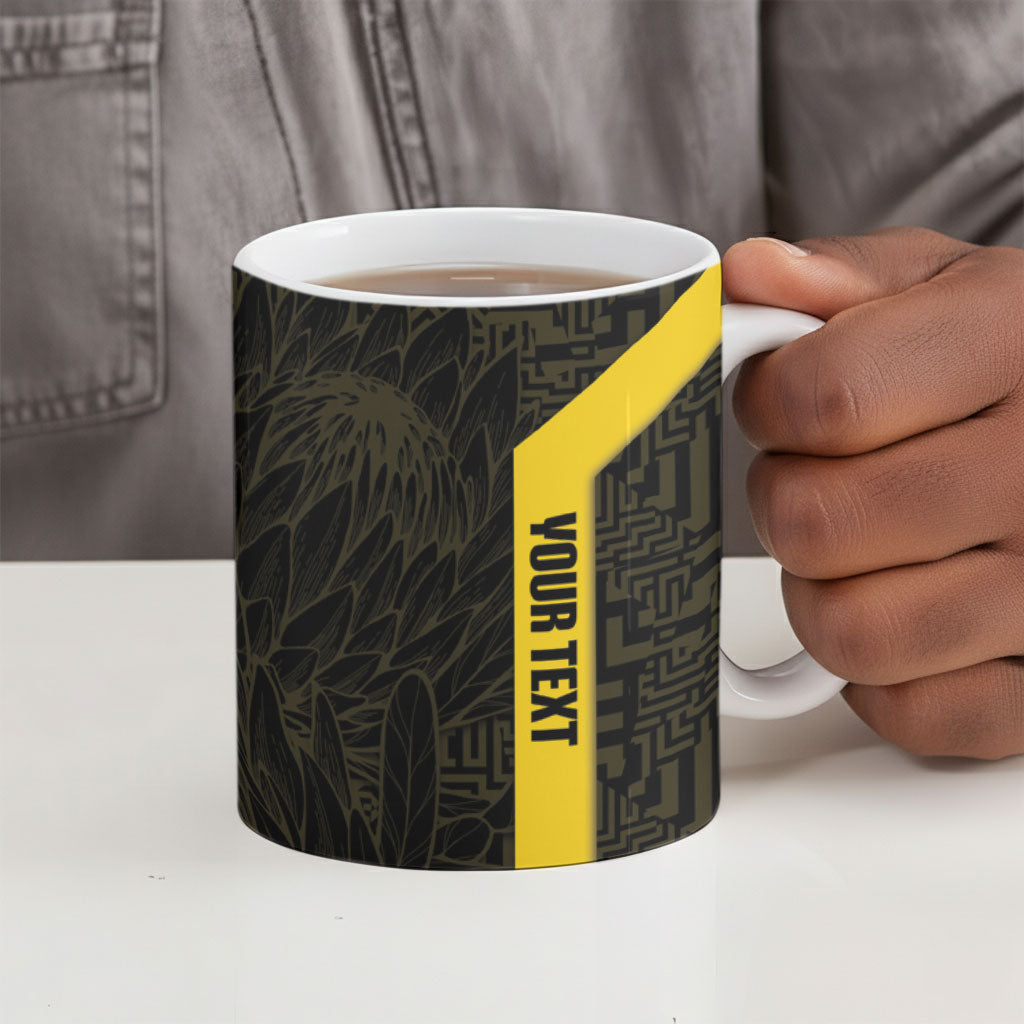 South Africa Soccer Custom Ceramic Mug Banyana Banyana Protea Black Version