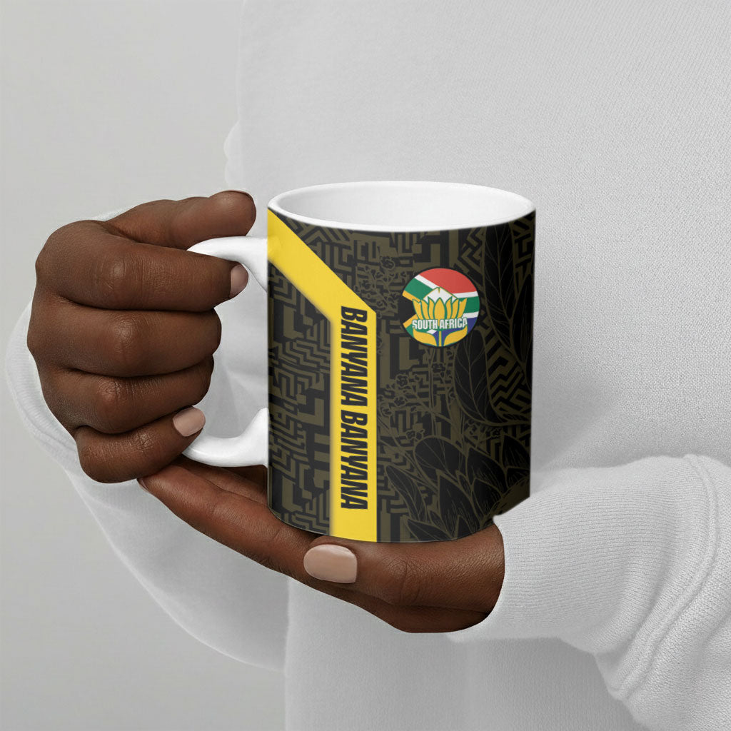 South Africa Soccer Custom Ceramic Mug Banyana Banyana Protea Black Version