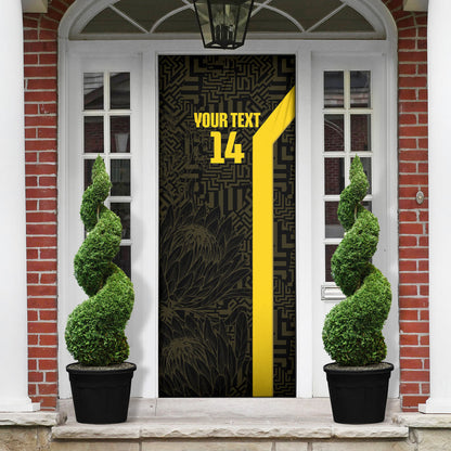 South Africa Soccer Custom Door Cover Banyana Banyana Protea Black Version