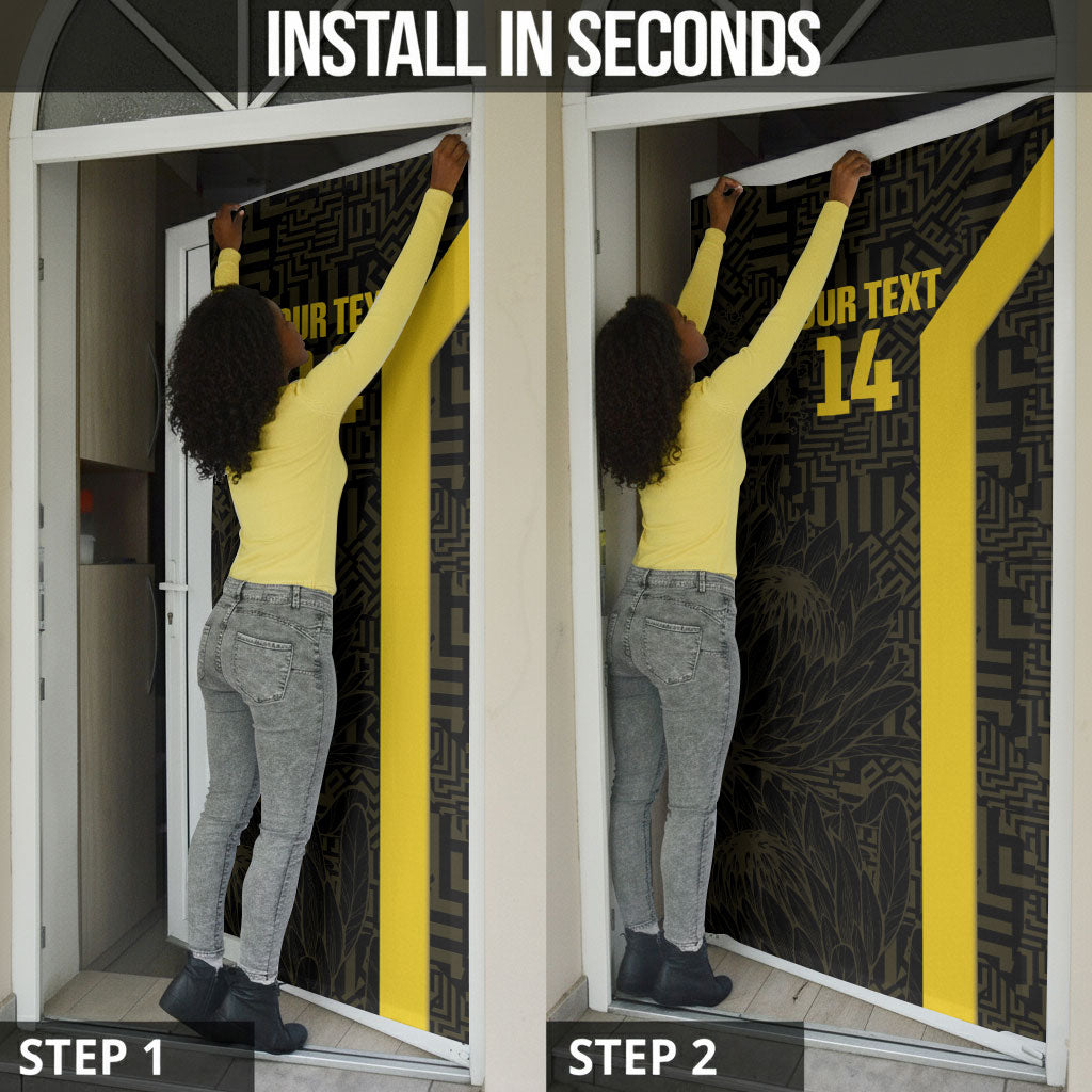 South Africa Soccer Custom Door Cover Banyana Banyana Protea Black Version