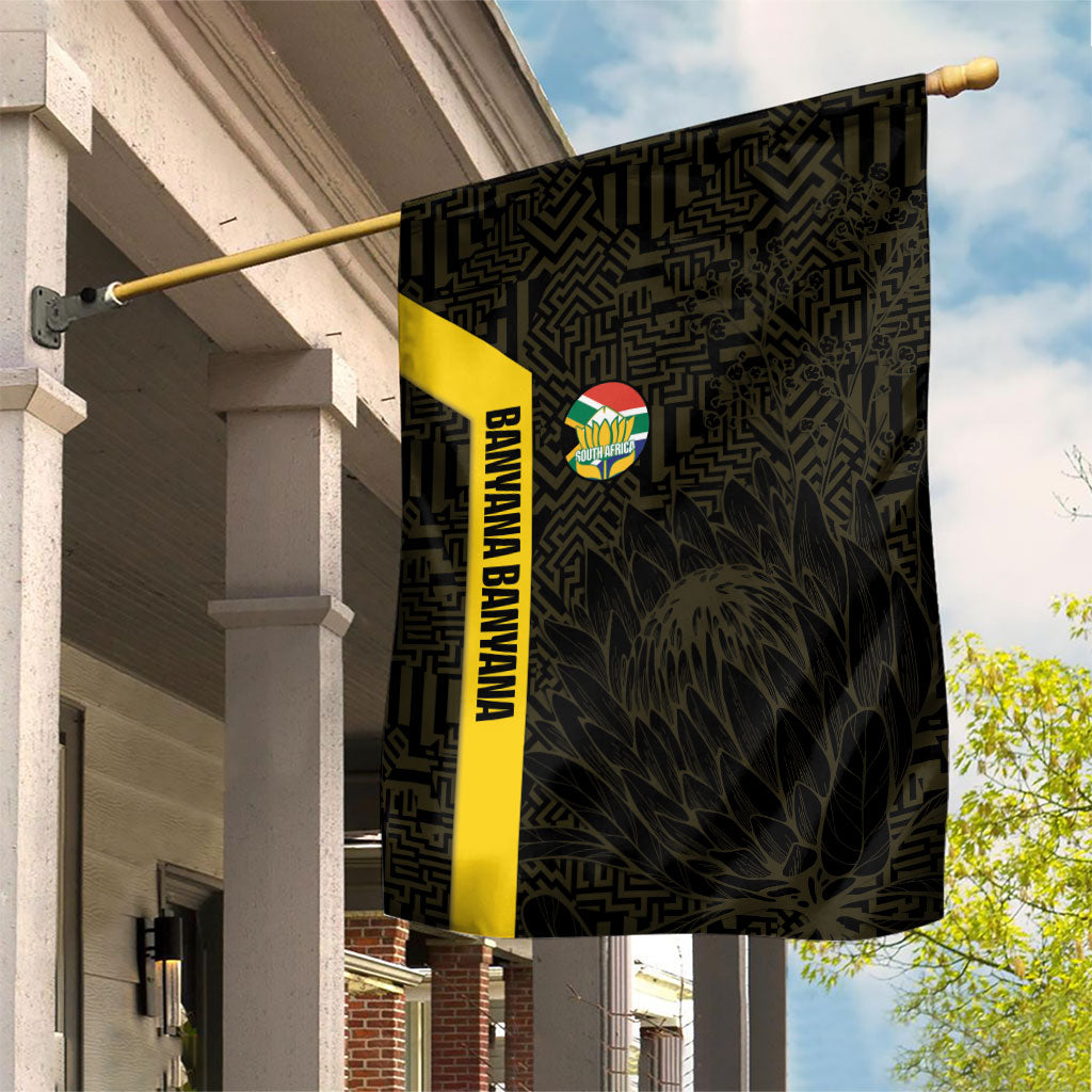South Africa Soccer Garden Flag Banyana Banyana Protea Black Version
