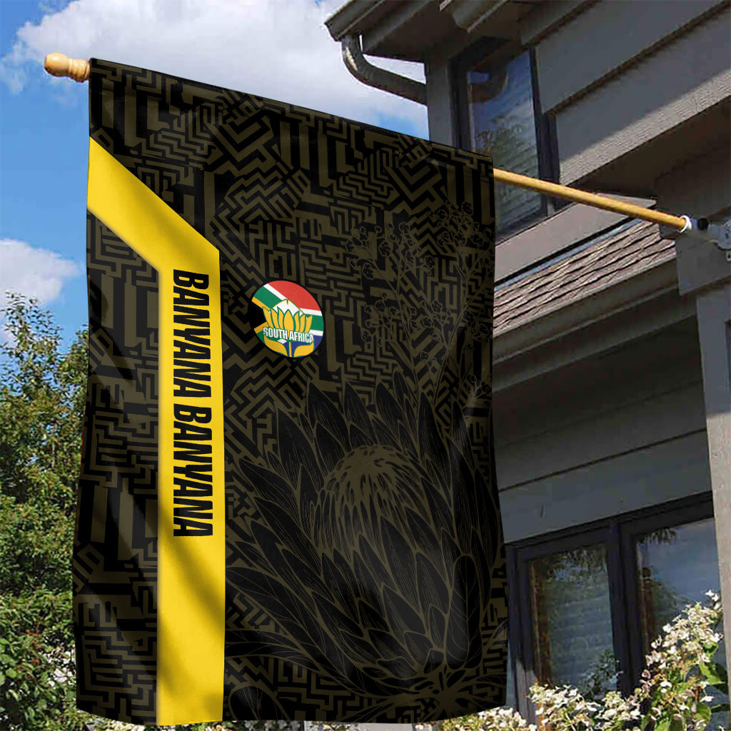 South Africa Soccer Garden Flag Banyana Banyana Protea Black Version