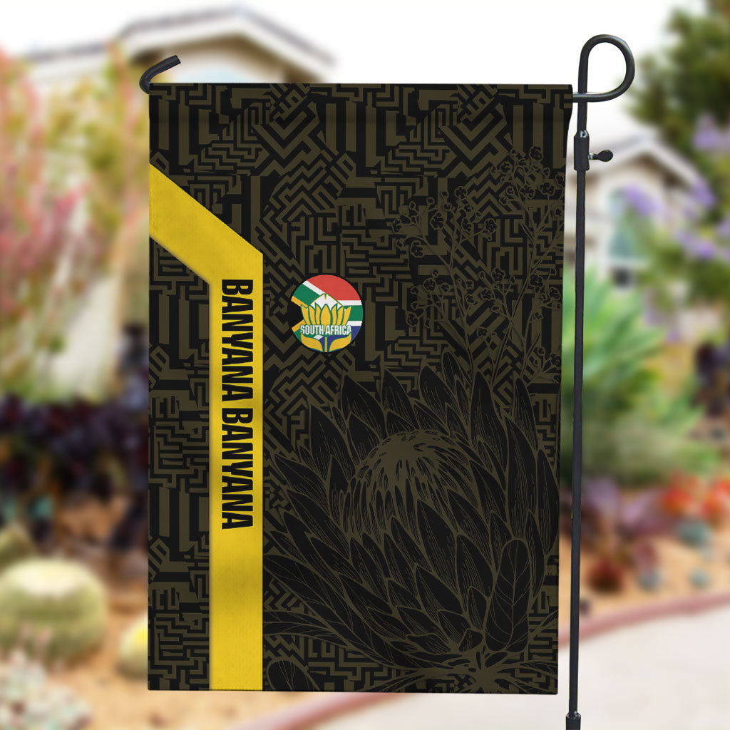 South Africa Soccer Garden Flag Banyana Banyana Protea Black Version