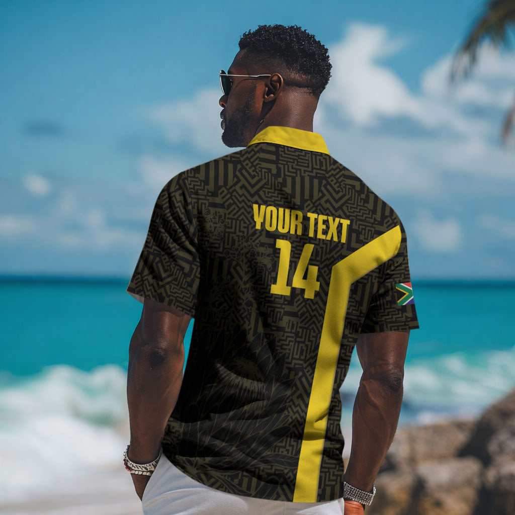 South Africa Soccer Custom Hawaiian Shirt Banyana Banyana Protea Black Version