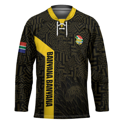 South Africa Soccer Custom Hockey Jersey Banyana Banyana Protea Black Version