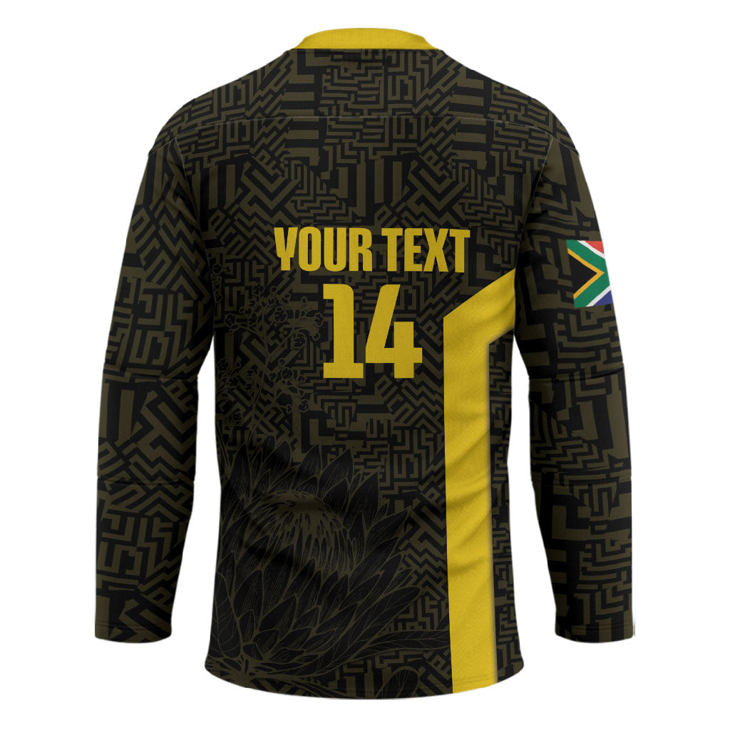 South Africa Soccer Custom Hockey Jersey Banyana Banyana Protea Black Version