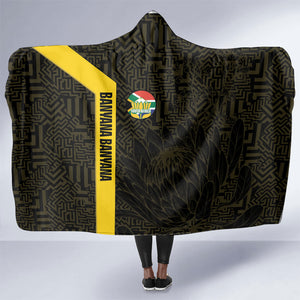 South Africa Soccer Hooded Blanket Banyana Banyana Protea Black Version