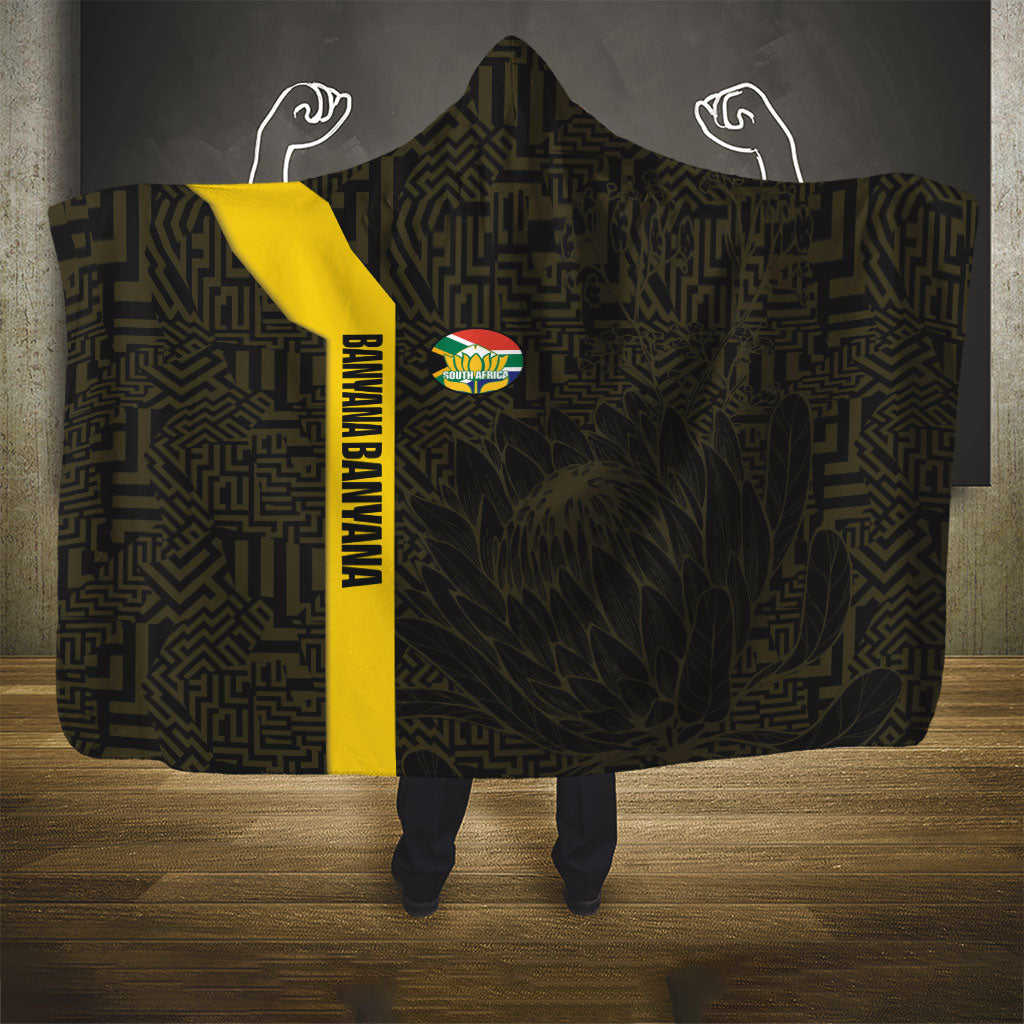 South Africa Soccer Hooded Blanket Banyana Banyana Protea Black Version
