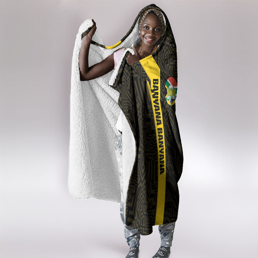 South Africa Soccer Hooded Blanket Banyana Banyana Protea Black Version