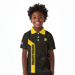 South Africa Soccer Custom Kid Polo Shirt Banyana Banyana Protea Black Version