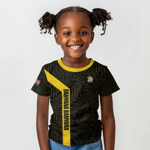 South Africa Soccer Custom Kid T shirt Banyana Banyana Protea Black Version