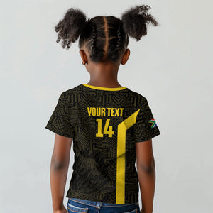 South Africa Soccer Custom Kid T shirt Banyana Banyana Protea Black Version
