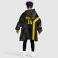South Africa Soccer Custom Kid Wearable Blanket Hoodie Banyana Banyana Protea Black Version