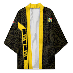 South Africa Soccer Custom Kimono Banyana Banyana Protea Black Version