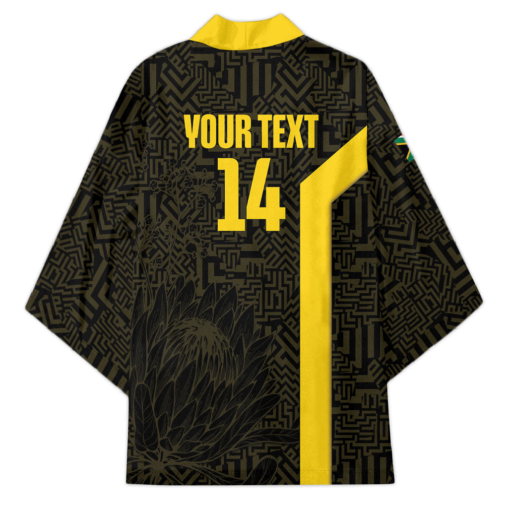 South Africa Soccer Custom Kimono Banyana Banyana Protea Black Version