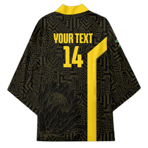 South Africa Soccer Custom Kimono Banyana Banyana Protea Black Version
