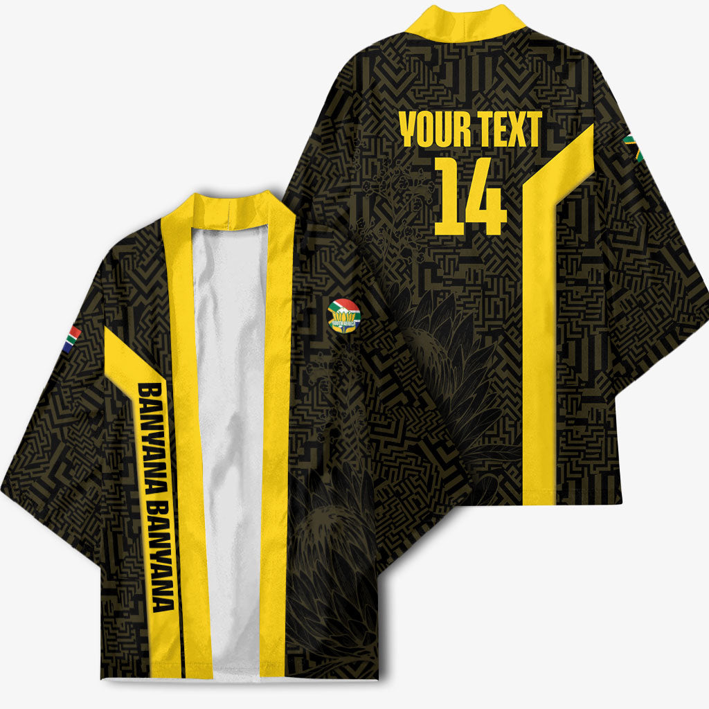 South Africa Soccer Custom Kimono Banyana Banyana Protea Black Version