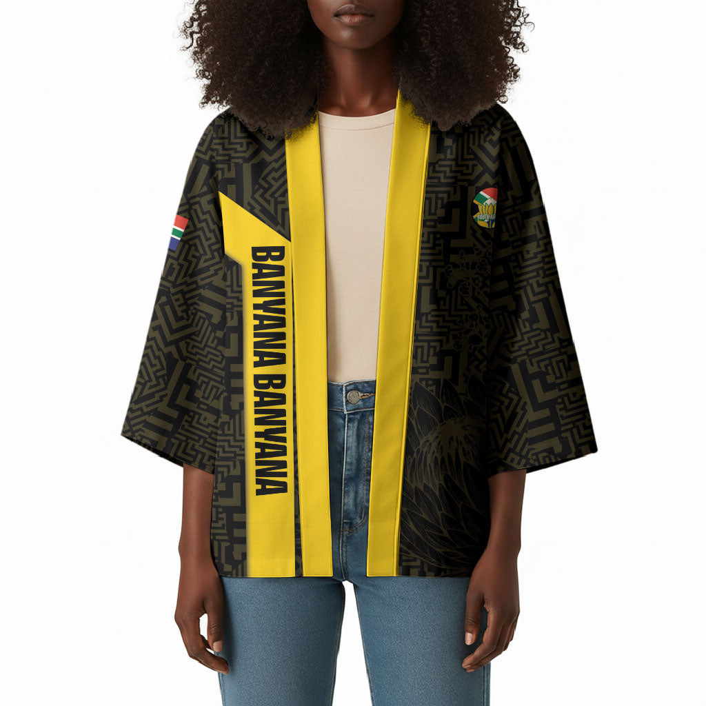 South Africa Soccer Custom Kimono Banyana Banyana Protea Black Version