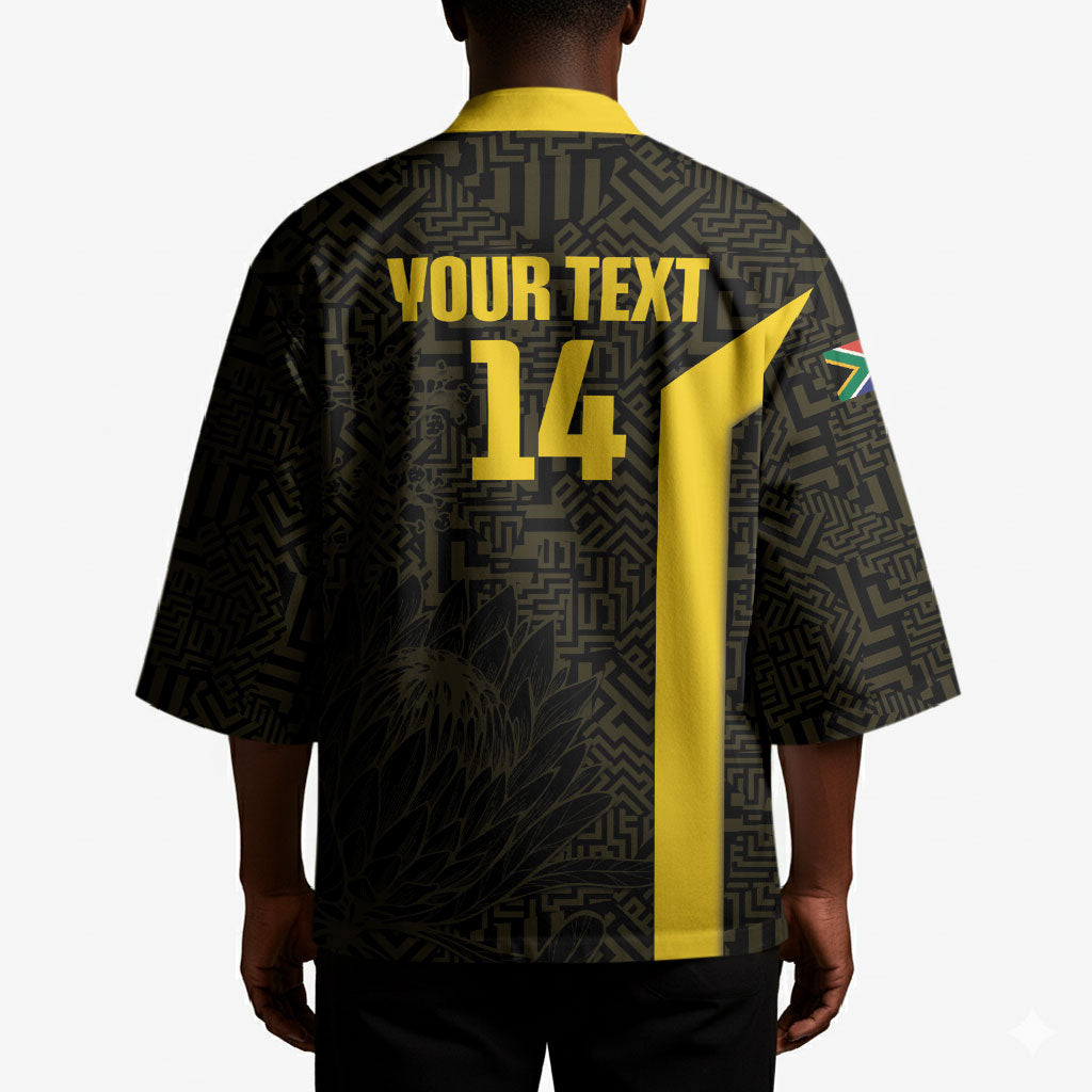 South Africa Soccer Custom Kimono Banyana Banyana Protea Black Version