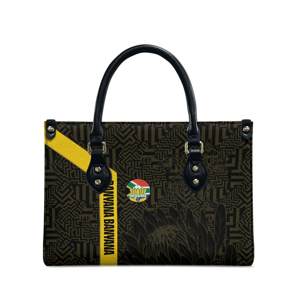 South Africa Soccer Leather Bag Banyana Banyana Protea Black Version
