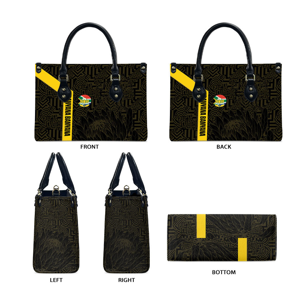 South Africa Soccer Leather Bag Banyana Banyana Protea Black Version