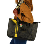 South Africa Soccer Leather Tote Bag Banyana Banyana Protea Black Version