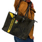 South Africa Soccer Leather Tote Bag Banyana Banyana Protea Black Version