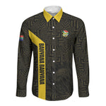 South Africa Soccer Custom Long Sleeve Button Shirt Banyana Banyana Protea Black Version