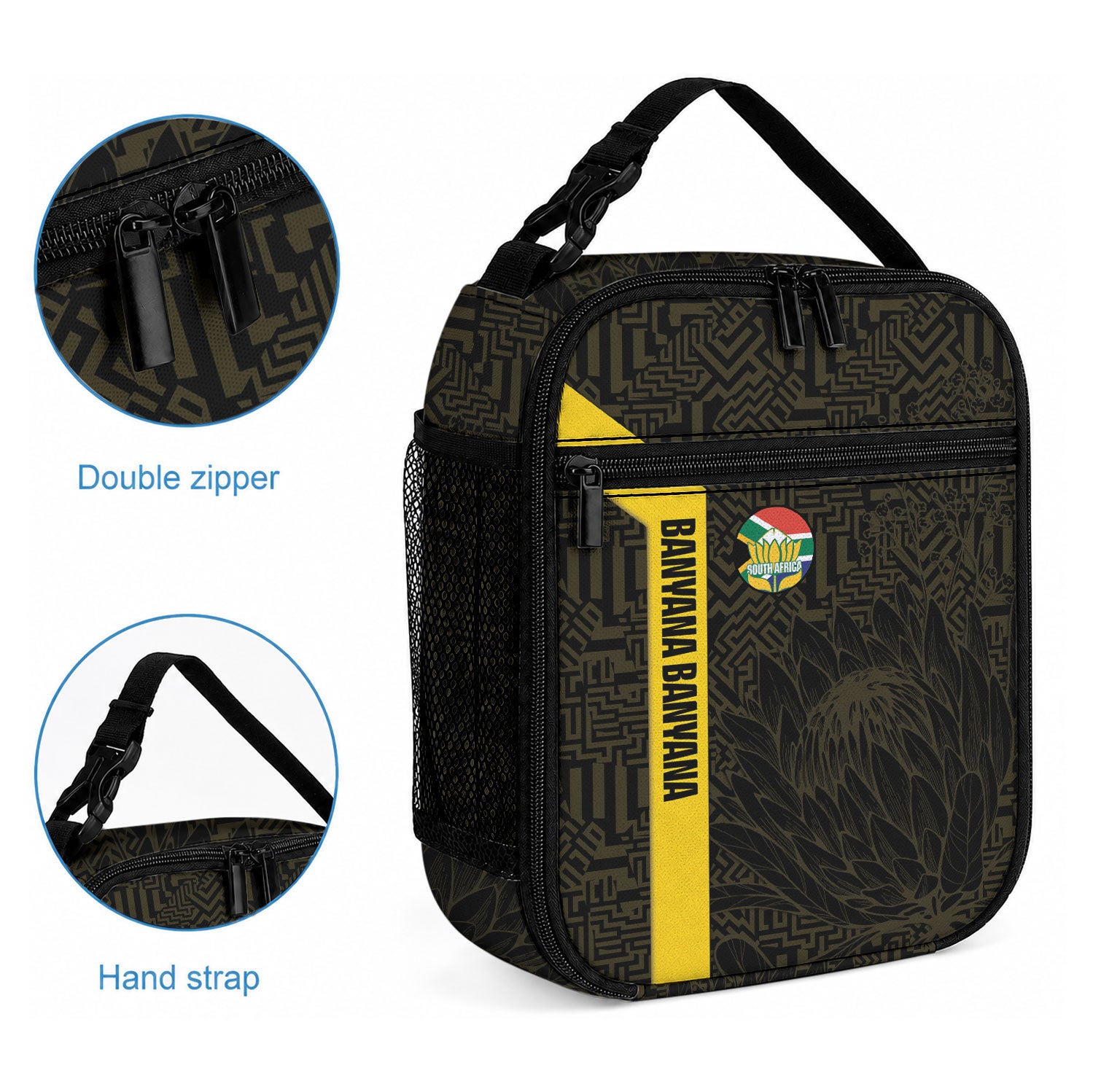 South Africa Soccer Lunch Bag Banyana Banyana Protea Black Version