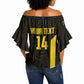 South Africa Soccer Custom Off Shoulder Wrap Waist Top Banyana Banyana Protea Black Version