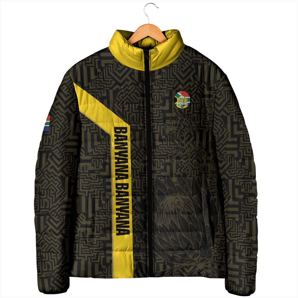 South Africa Soccer Custom Padded Jacket Banyana Banyana Protea Black Version