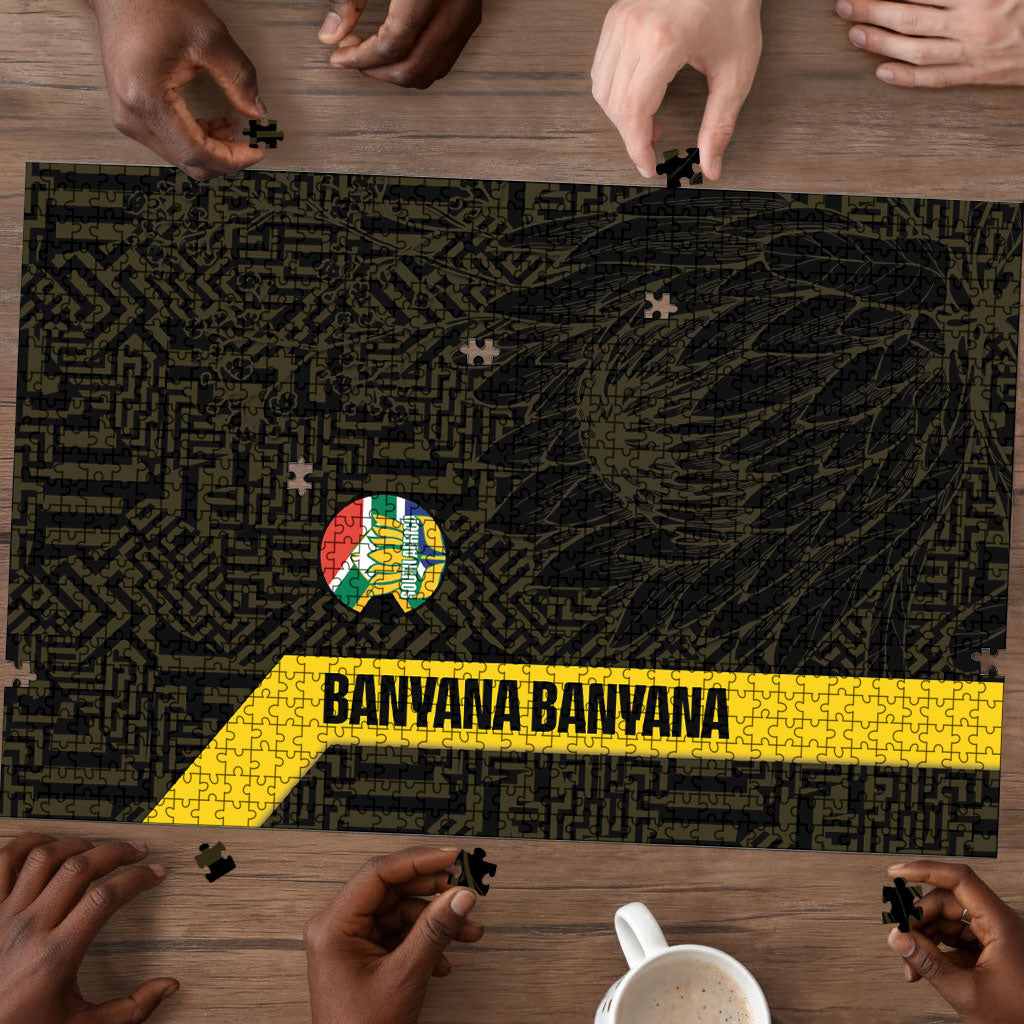 South Africa Soccer Puzzle Banyana Banyana Protea Black Version