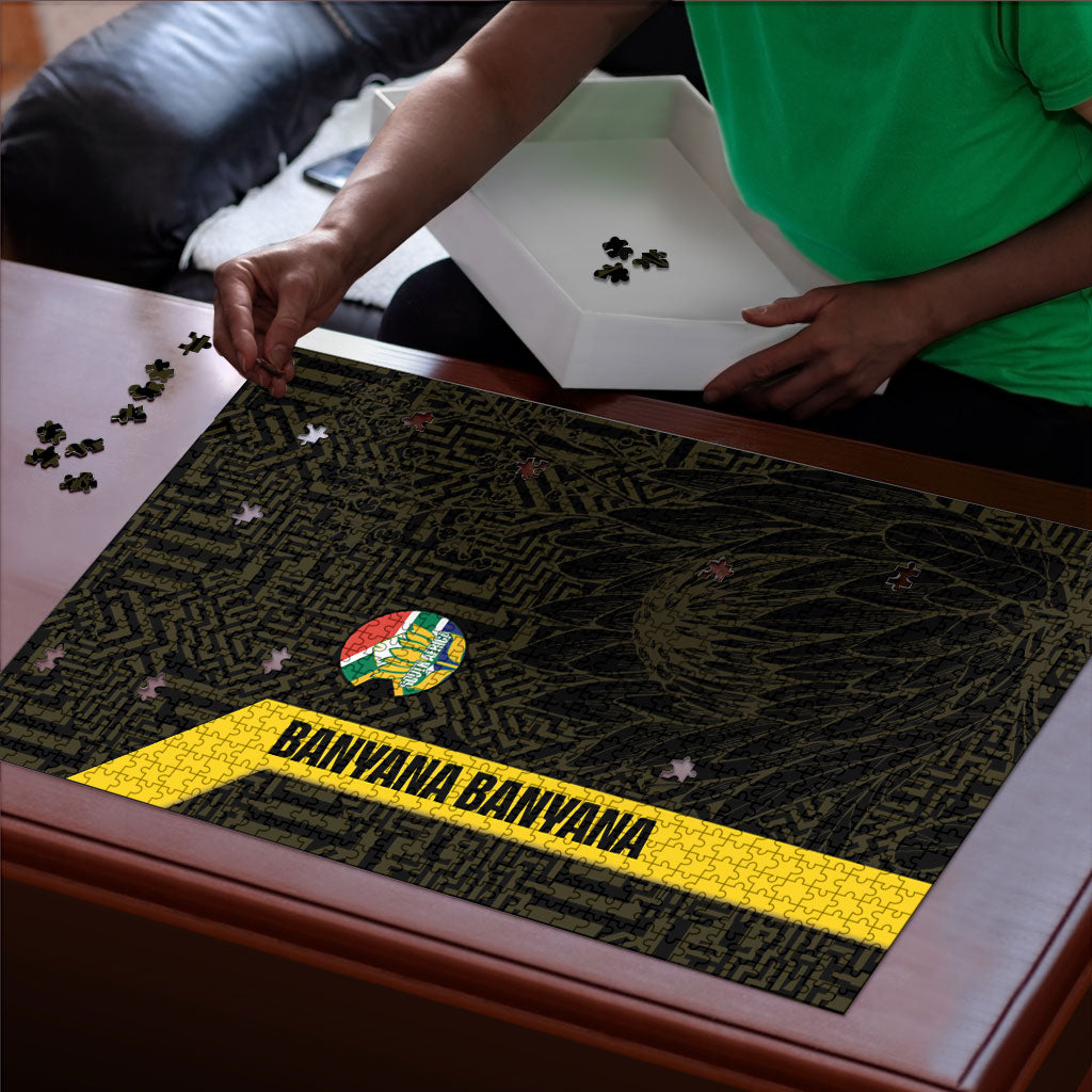 South Africa Soccer Puzzle Banyana Banyana Protea Black Version