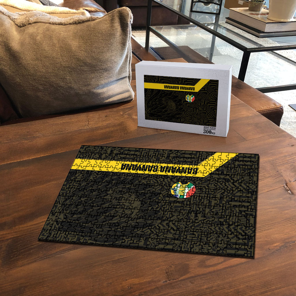 South Africa Soccer Puzzle Banyana Banyana Protea Black Version