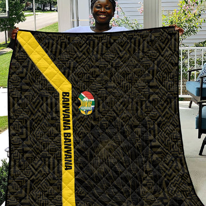 South Africa Soccer Quilt Banyana Banyana Protea Black Version