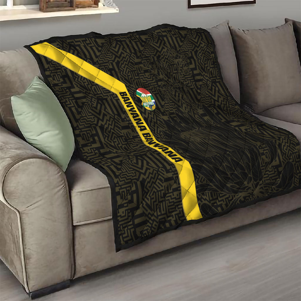 South Africa Soccer Quilt Banyana Banyana Protea Black Version