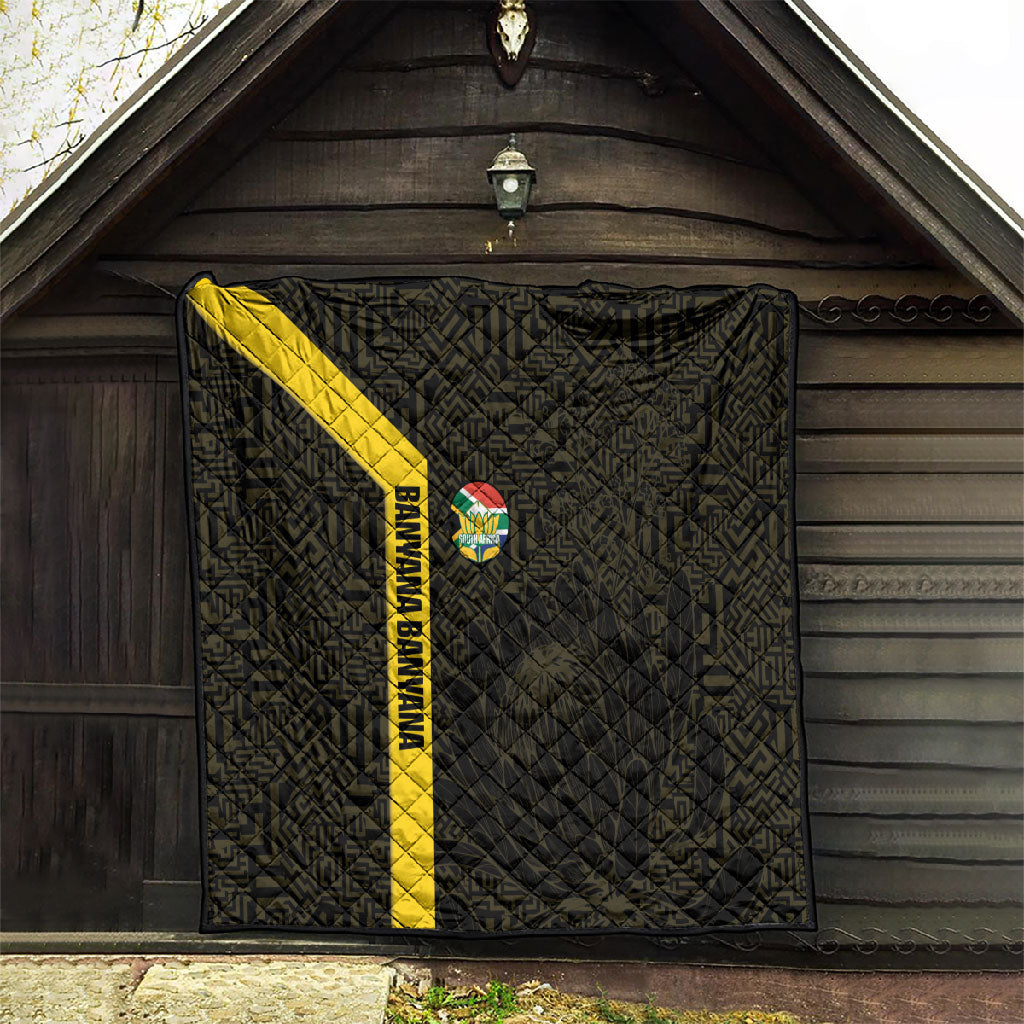 South Africa Soccer Quilt Banyana Banyana Protea Black Version