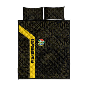 South Africa Soccer Quilt Bed Set Banyana Banyana Protea Black Version