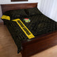 South Africa Soccer Quilt Bed Set Banyana Banyana Protea Black Version