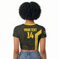 South Africa Soccer Custom Raglan Cropped T shirt Banyana Banyana Protea Black Version