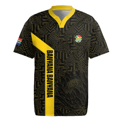South Africa Soccer Custom Rugby Jersey Banyana Banyana Protea Black Version