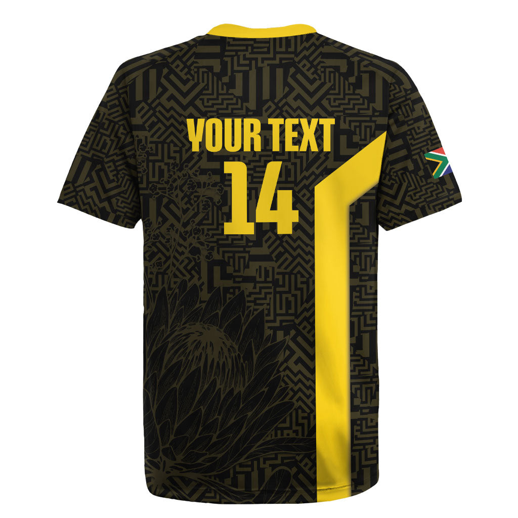 South Africa Soccer Custom Rugby Jersey Banyana Banyana Protea Black Version