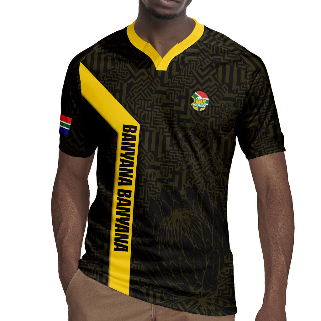 South Africa Soccer Custom Rugby Jersey Banyana Banyana Protea Black Version