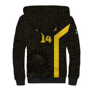 South Africa Soccer Custom Sherpa Hoodie Banyana Banyana Protea Black Version