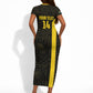 South Africa Soccer Custom Short Sleeve Bodycon Dress Banyana Banyana Protea Black Version