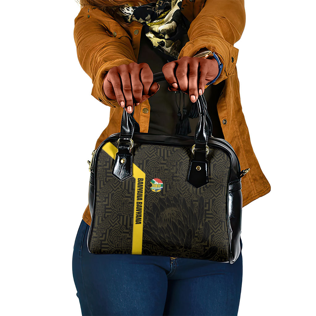 South Africa Soccer Shoulder Handbag Banyana Banyana Protea Black Version