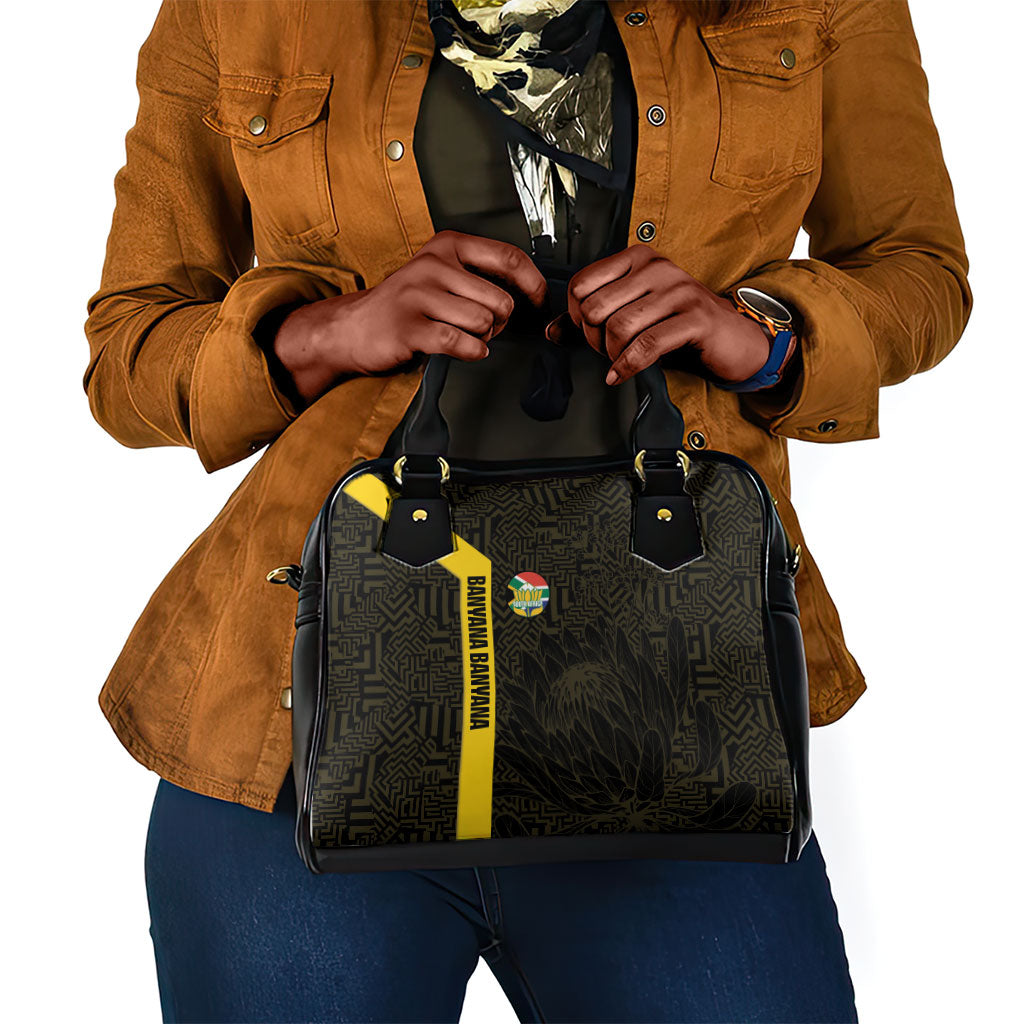 South Africa Soccer Shoulder Handbag Banyana Banyana Protea Black Version