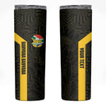 South Africa Soccer Custom Skinny Tumbler Banyana Banyana Protea Black Version