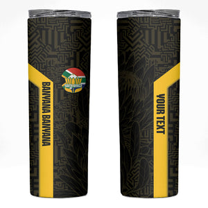 South Africa Soccer Custom Skinny Tumbler Banyana Banyana Protea Black Version